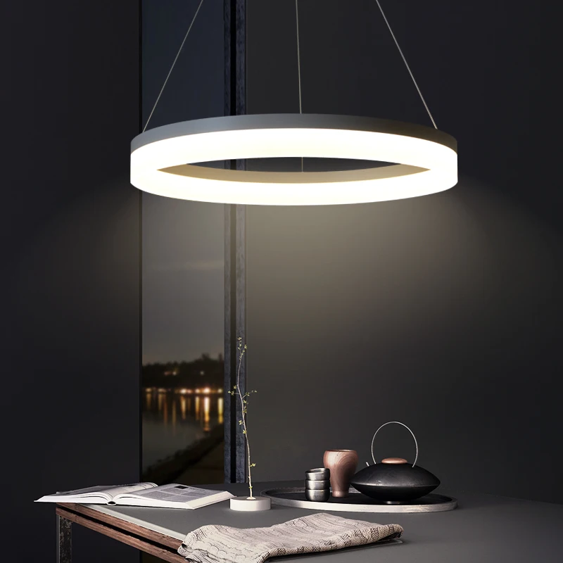 

White/Black Modern LED Pendant Lights For Dining Living Room lamparas colgantes pendientes Hanging Lamp suspension luminaire