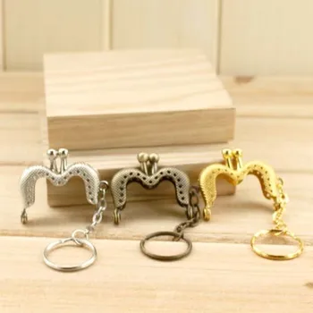 

k166 Super Mini 4CM Crown pendant keychain Metal Purse frame Kiss Clasp 3pcs/lot M type Silver/gold/bronze