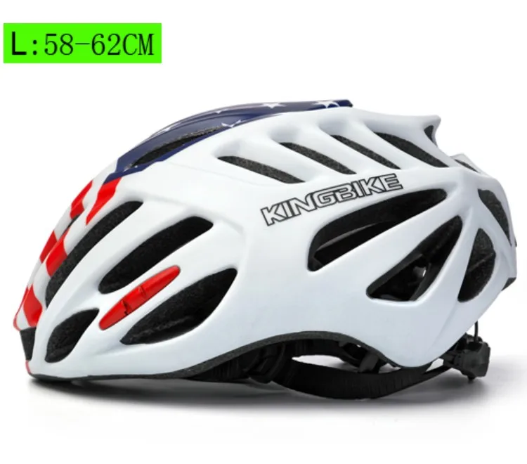 Kingbike Сверхлегкий дорожный велосипедный шлем MTB велосипедный шлем цельно-Формованный дорожный велосипедный шлем Capacete Casco Ciclismo 58-62 см - Цвет: Flag