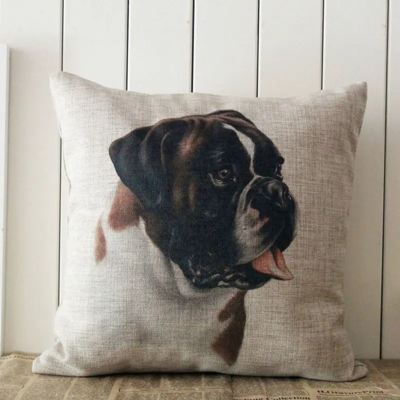

LINKWELL 18"x18" World Famous Dog Boxer Burlap Decorative Pillow Case Cushion Cover Protector Slip