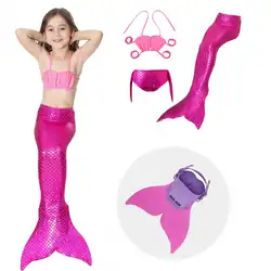 Новое поступление, Костюм Русалки для девочек, модный костюм русалки для плавания, купальный костюм, купальный костюм, комплект бикини