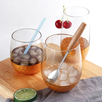 

Nordic Simple Grinding Gold-plated 300-550 ml Glass Cup Commodity Tableware Net Red Milk Breakfast Cup