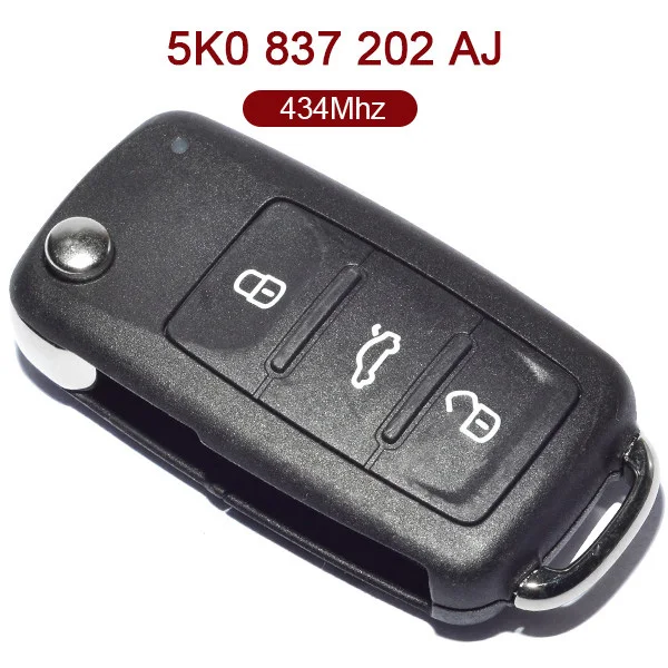 

AK001060 for VW New Bora Sagitar Touran Remote Key 3 Button 434MHz ID48 5K0 837 202AJ