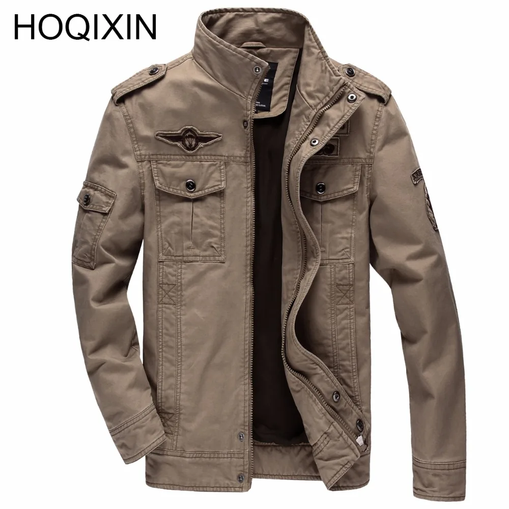 HOQIXIN High Quality Men's Jacket 2019 Spring Bomber New Brand 100% Cotton Casual Mens Jackets Coats Wear 2401 | Мужская одежда