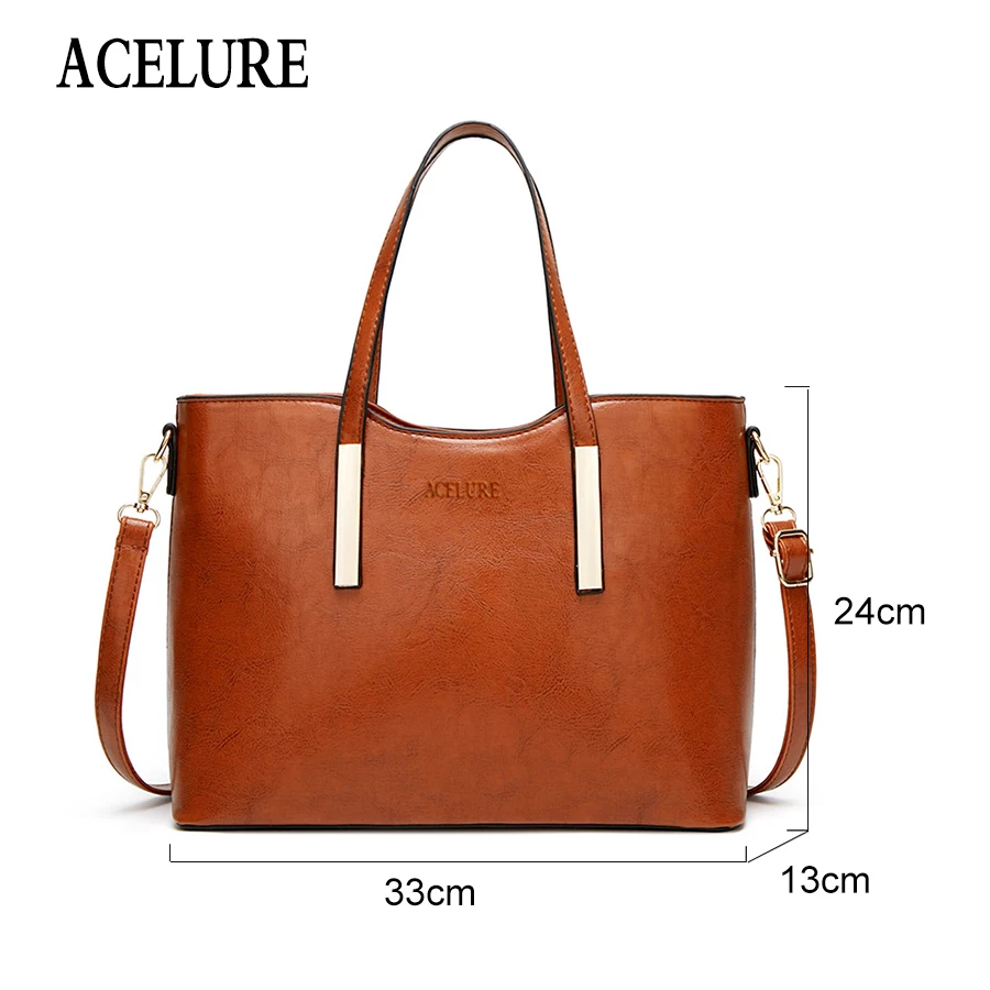 ACELURE النفط الشمع بو حقيبة كتف المرأة الأزياء حقيبة يد عارضة رسول الأعلى مقبض حقيبة السيدات Crossbody أكياس الإناث أنيقة حمل