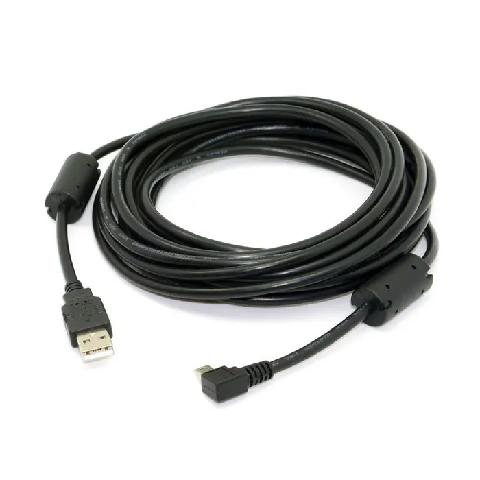 

Chenyang 90 Degree Right Angled Mini USB B Type 5pin Male to USB 2.0 Male Data Cable with EMI Ferrite Core 5 Meters