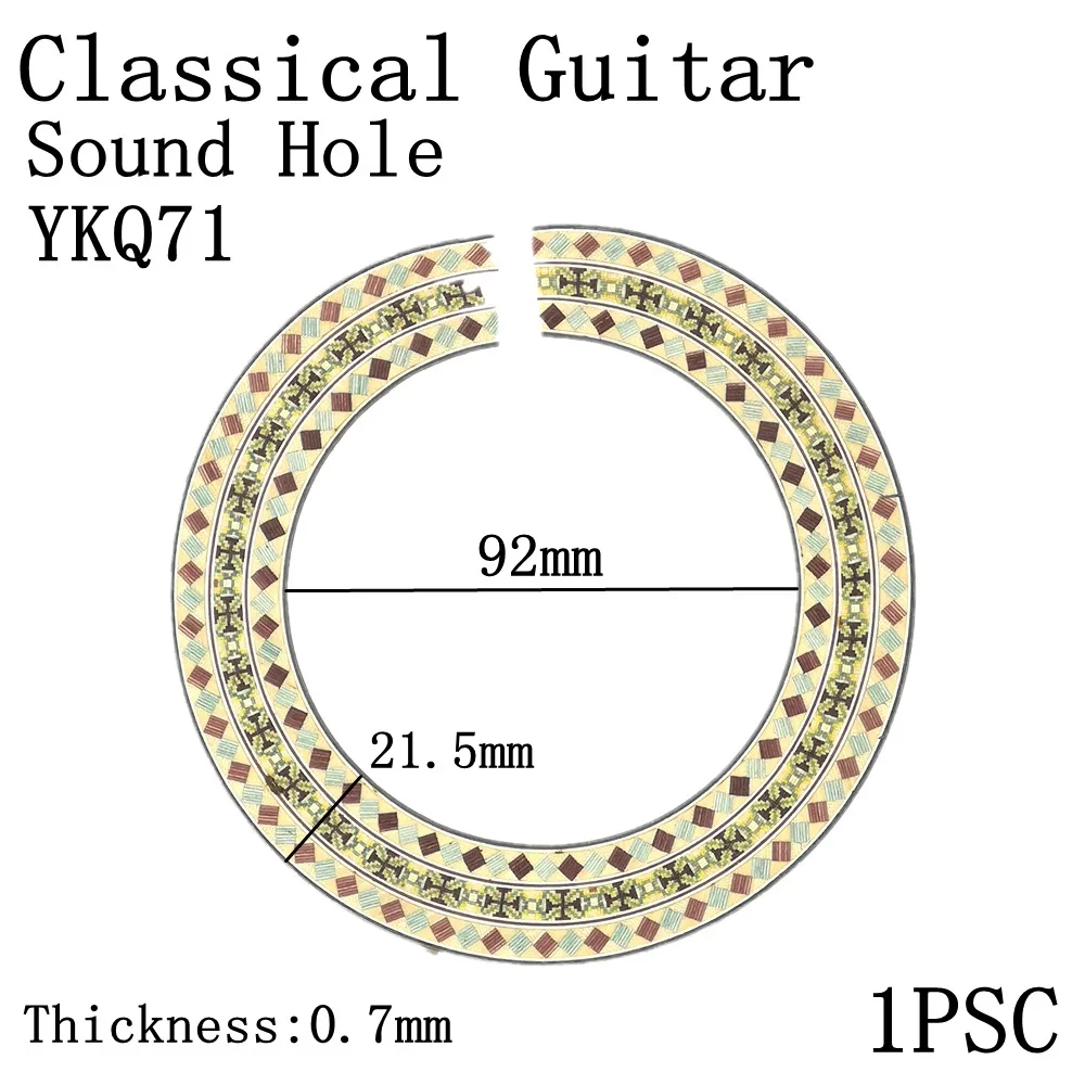 Цветочный узор гитара из твердой древесины круг звуковое отверстие для классической гитарная надпись аксессуары - Цвет: Classical-YKQ71