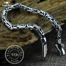 925 пробы серебряные ювелирные изделия Будда Браслеты для женщин браслет для мужчин винтажные ширина 5-8 мм S925 тайские серебряные цепи браслеты с подвесками