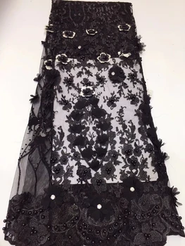 

France Africa 3D Net Tulle Lace Fabric 2019 High Quality Lace Nigeria Mesh Lace Material Wedding Dress ZX32581