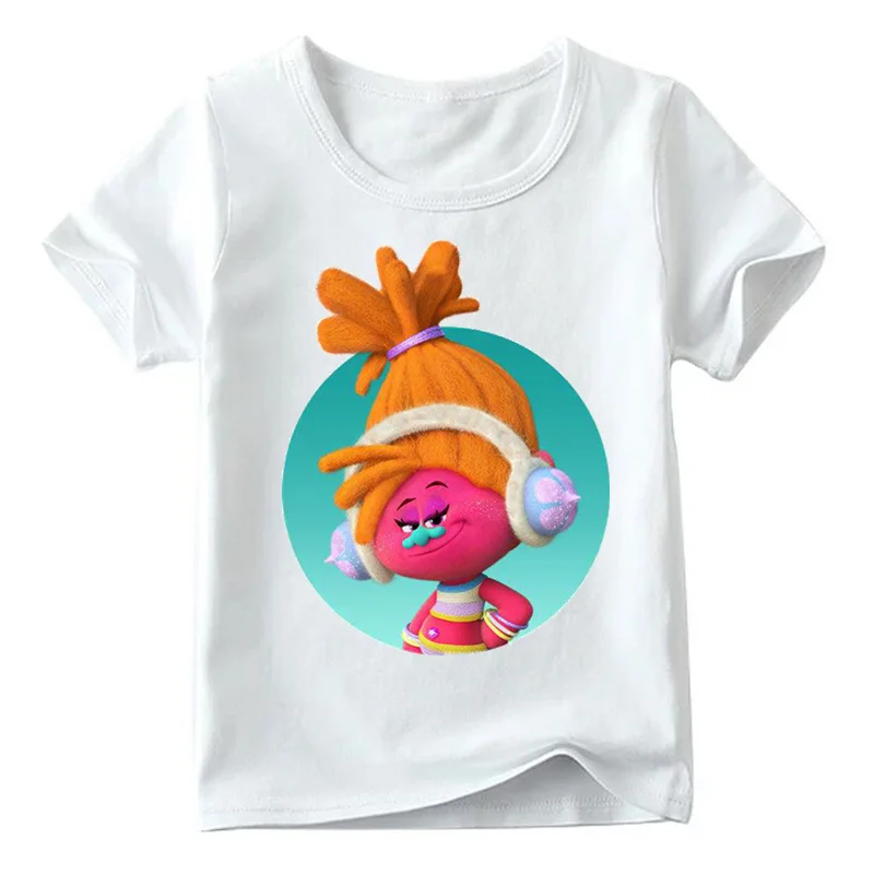 Детская забавная Футболка с принтом троллей детские летние топы с короткими рукавами для мальчиков и девочек, Повседневная футболка HKP2174