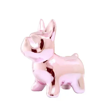 

Bulldog Ceramics Crafts Sculpture Creative Gifts Modern Simple Home Decorations Statues Coin Desktop Ornament L2860