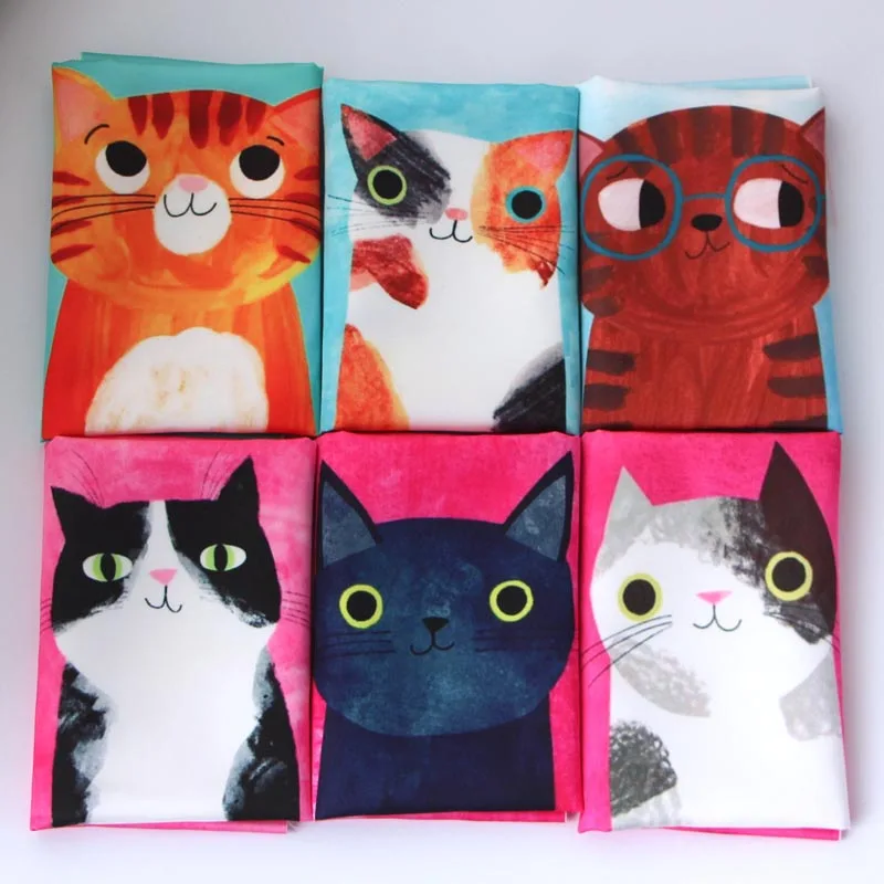 

SMTA Cotton fabric the cloth Patchwork Fabrics by the meter Fabric for sewing for needlework cat 29*49cm D20