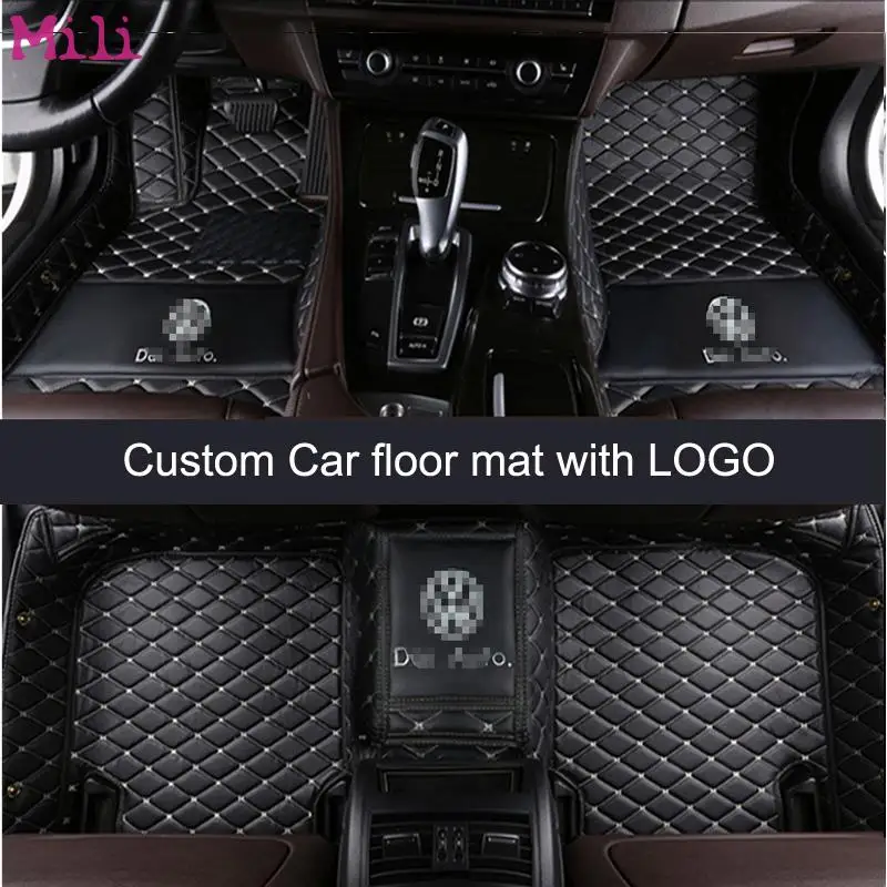 

mili Car floor mats for A1 A3 A4 B6 B7 B8 B9 A5 A6 C6 C7 A7 A8 A8L Q3 Q5 Q7 R8 anti-slip Custom Car floor mat with LOGO