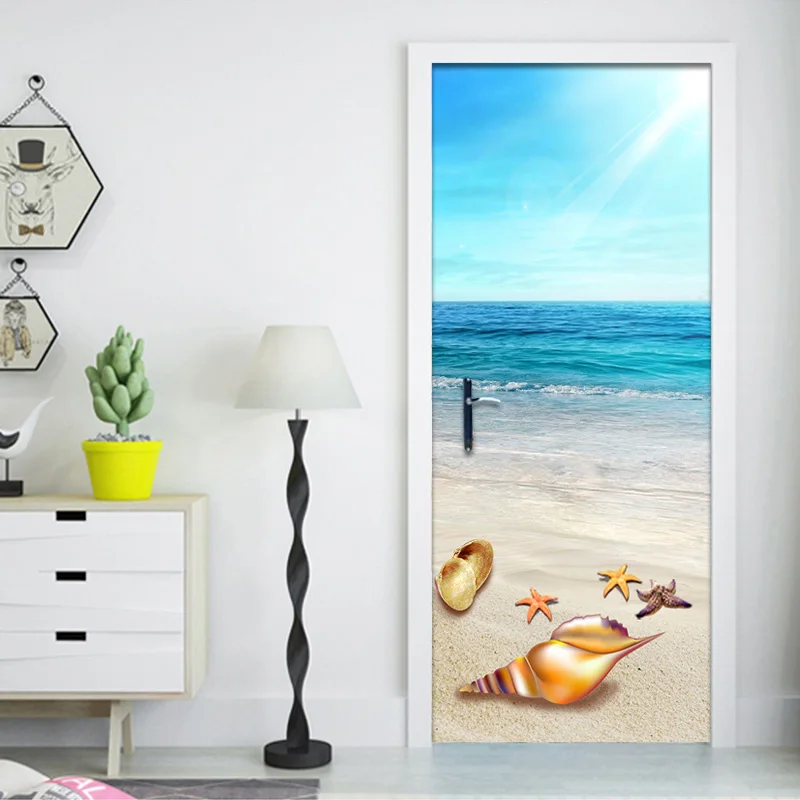 

Modern Wallpaper 3D Seaside Beach Landscape Mural Living Room Bedroom Door Sticker PVC Self-Adhesive Waterproof Vinyl Wallpapers