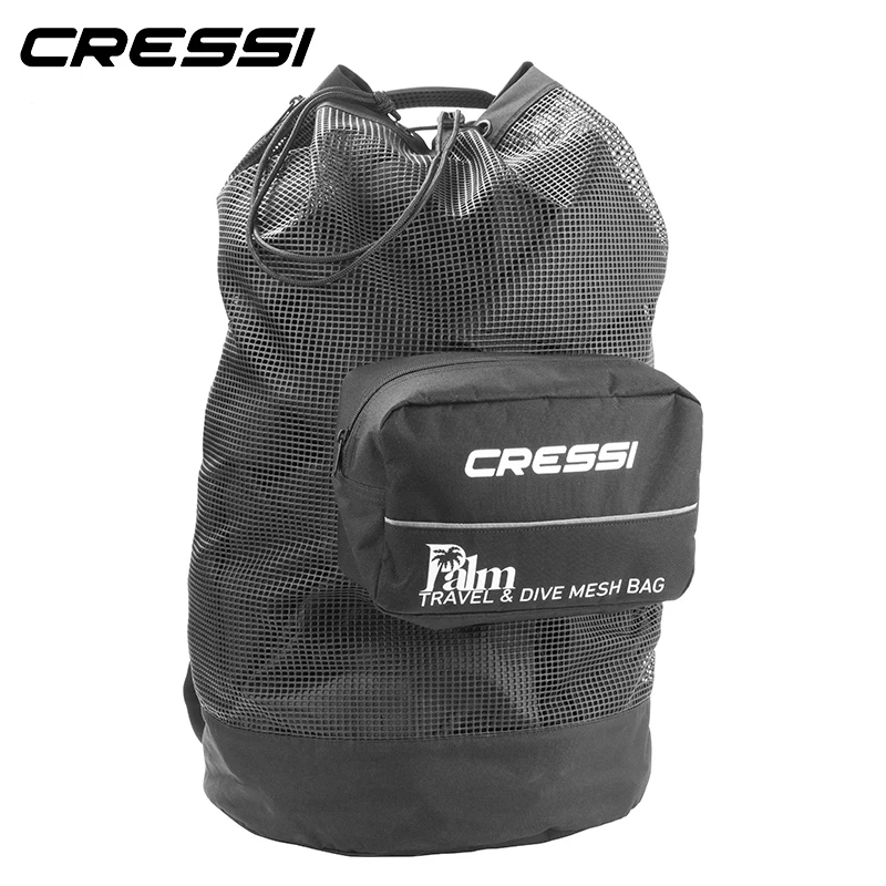 Black Cressi Heavy Duty Mesh Backpack 85 liters Capacity for Snorkeling UB937000 One Size Utila: Designed in Italy Water Sport Gear 
