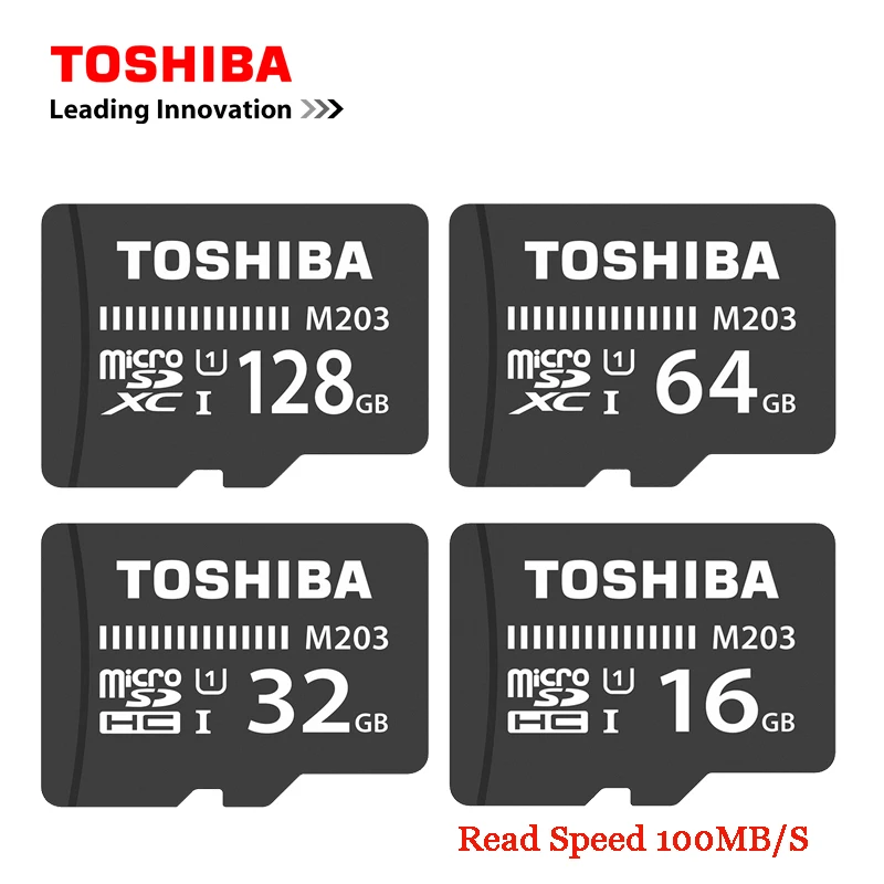 TOSHIBA Flash Memory Card M203 100MB/S Microsd Card UHS-I 128GB 64GB SDXC 32GB 16GB SDHC U1 Class10 FullHD TF Card For Android