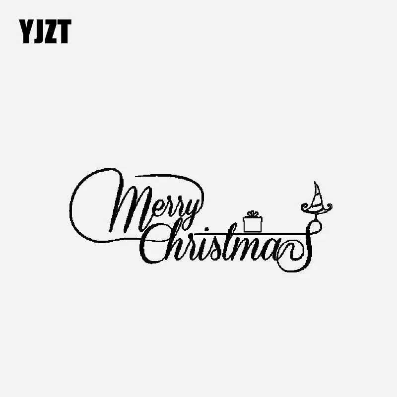 Yjzt 17 6cm 6 9cm Merry Christmas Car Sticker Vinyl Decal Font Creative Design Black Silver C23 0328 Car Stickers Aliexpress