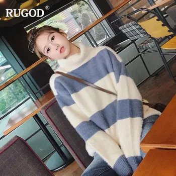 

RUGOD New Fashion Female Turtleneck Sweater 2019 Autumn Winter Casual Batwing Sleeve Knitted Pullovers For Women Sueter Mujer