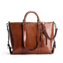 New Famous Brand Design Women's Bag Handbag Luxury Oil wax Cow Leather Shoulder Bag OL Ladies Big Bags Large Capacity New Famous Brand Design Women's Bag Handbag Luxury Oil wax Cow Leather Shoulder Bag OL Ladies Big Bags Large Capacity