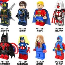 Haogaole 80 шт. PG8056 Супер Герои Дэдпул Циклоп Hyperion красный свет Бэтмен женский Капитан Америка паук женские блоки игрушки