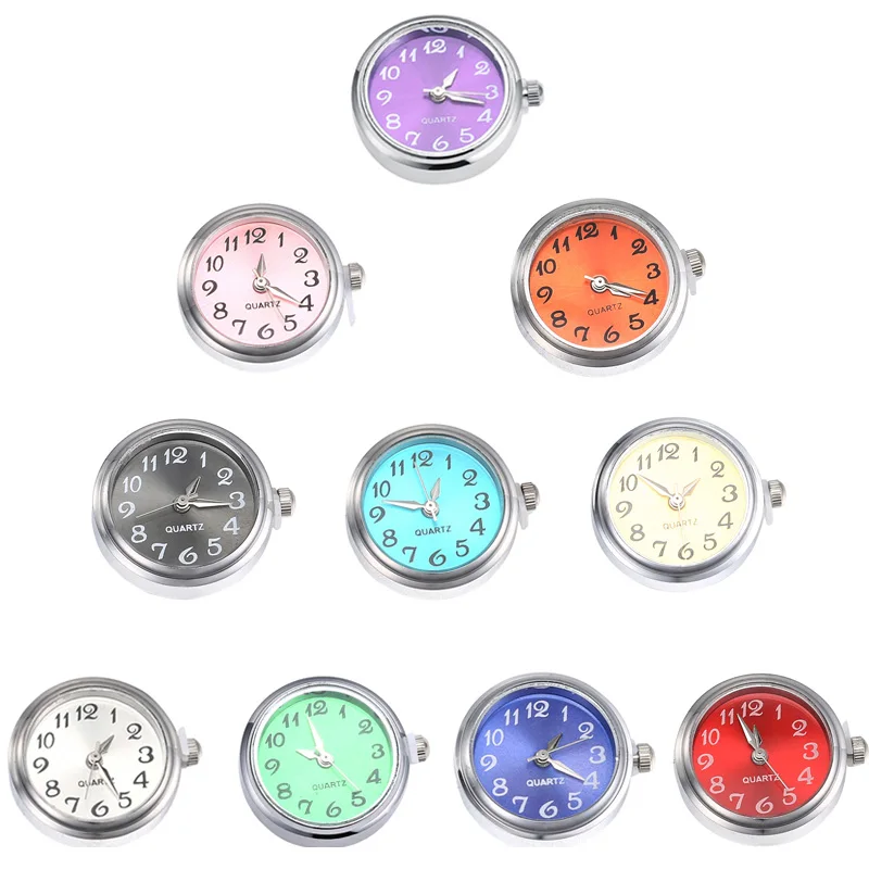 

Wholesale Interchangeable Clock Watch Snap Buttons DIY Jewelry Accessory Move Replaceable For Snaps Bracelet Fit 18 20mm Button