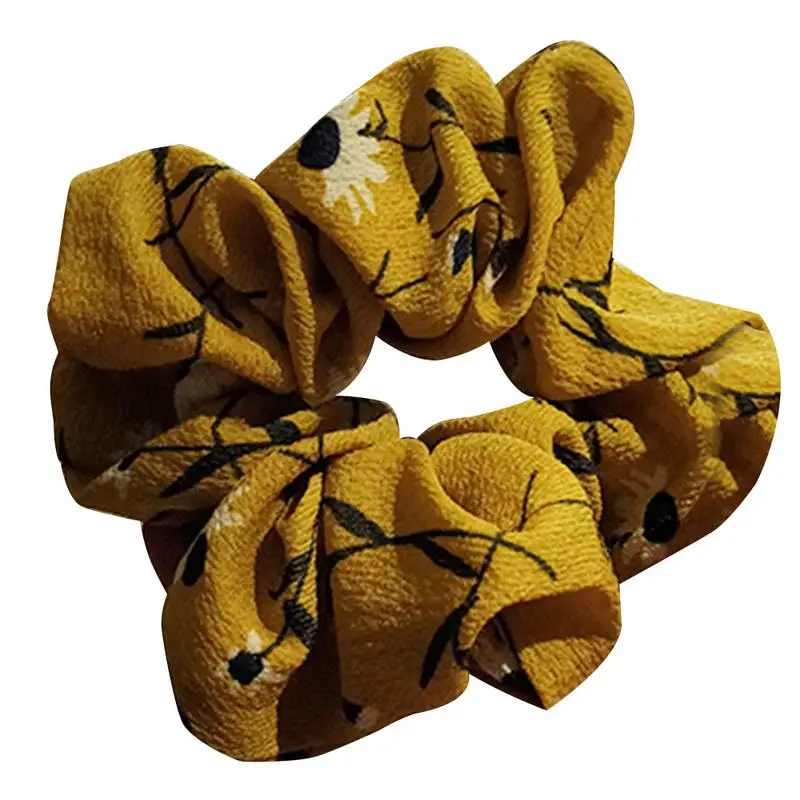 MISS M Hair Scrunchies Floral Daisy Solid Color Hair Ring For Women Hair Accessory Fashion Casual Colorful Ponytail Holder Rope