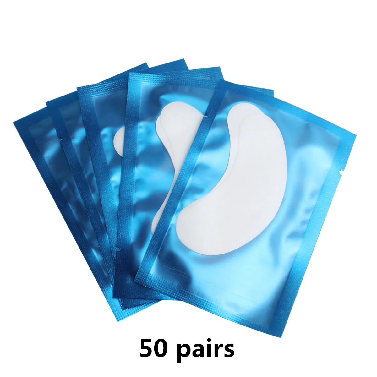 50/100 Pairs Eye Patch Lashes Extension Paper Patches Under Eye Pads Lash Extension Paper Patches Eye Tips Sticker Wraps Tools - Цвет: 50blue