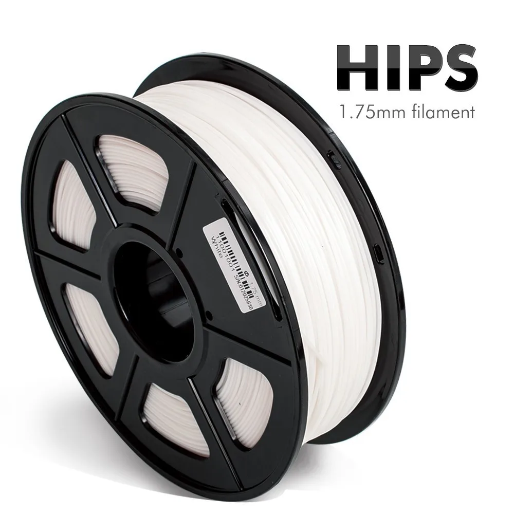 SUNLU HIPS нить для 3d принтера 1,75 мм Яркий Цвет 3D Экструдер расходные HIPS нити без пузырьков 1 кг с катушкой - Цвет: white hips