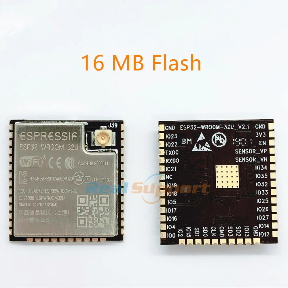 

ESP32-WROOM-32U 16MB Flash Memory Wi-Fi+BT+BLE ESP32 Module IPEX antenna connector Espressif Original