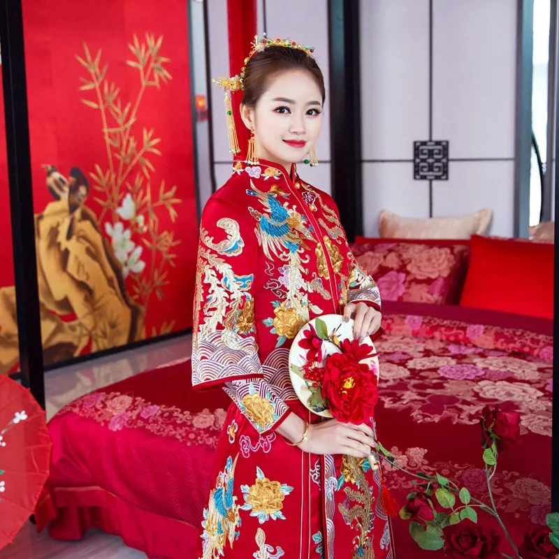 Большие размеры 4XL 5XL 6XL 7XL традиционные женские китайские свадебные Qipao свободные