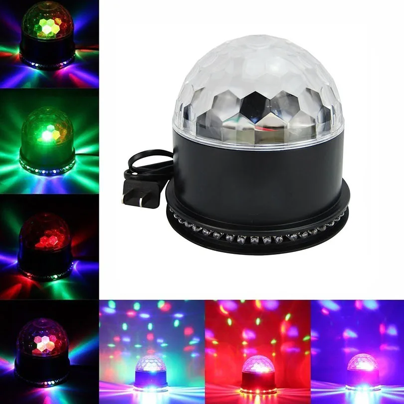 

12W RGB Sound Actived Auto Rotating LED Music Stage Lights Disco Strobe Light Crystal Magic Ball Light for DJ KTV Xmas Wedding