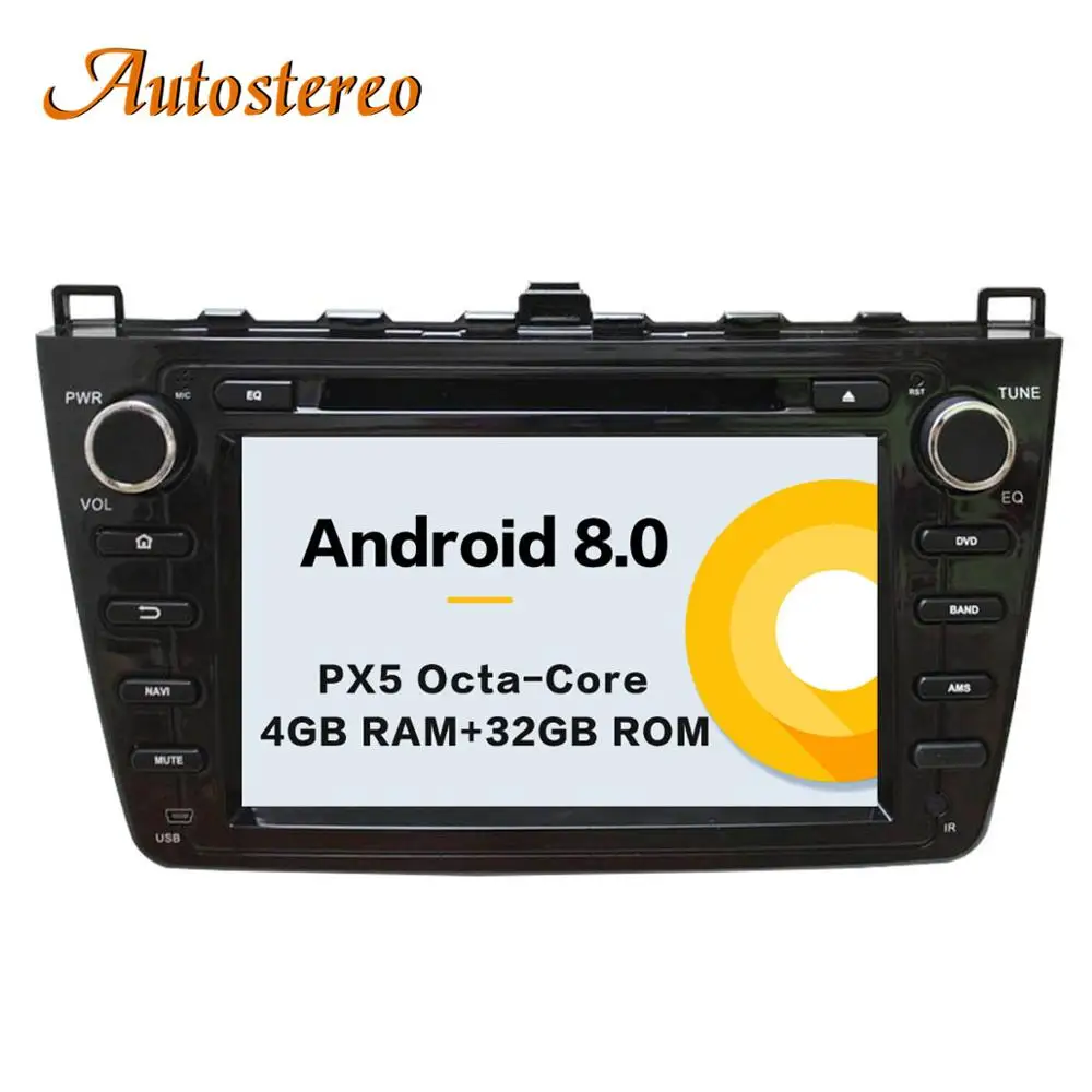 Android 9 DSP dvd-плеер автомобиля gps навигация для Mazda 6/мазда 6 Atenza 2008-2012 Satnav Мультимедиа Радио магнитофон головное устройство - Цвет: Black 16GB NO DSP