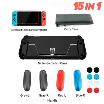 

Yoteen 15 In 1 Accessories Kit For Nintendo Switch TPU Case Card Box Cover Shell Replacement Joy-con Hand Grip Joystick Caps