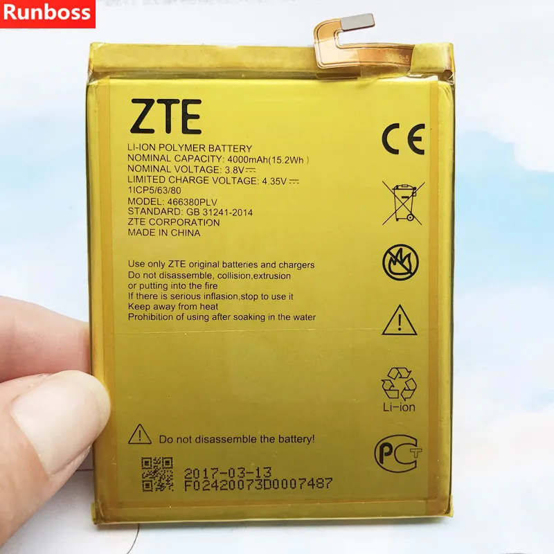 4000 мАч 466380PLV Аккумулятор для zte Blade A610 A610C A610T BA610C BA610T литий-ионный встроенный аккумулятор для мобильного телефона