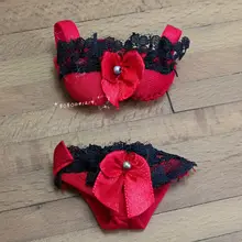 Кукольный домик Миниатюрный 1:6 игрушечный кружевной комплект нижнего белья ширина 4,7 см красный SPO424