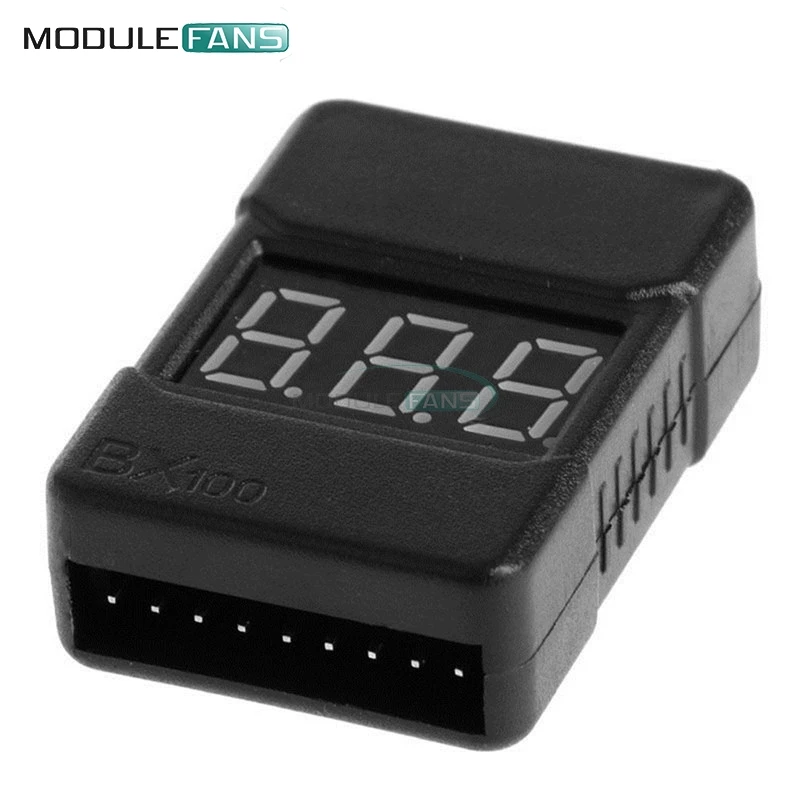 

BX100 1-8S Lipo Li-ion Battery Voltage Tester Monitor Low-Voltage Buzzer Alarm