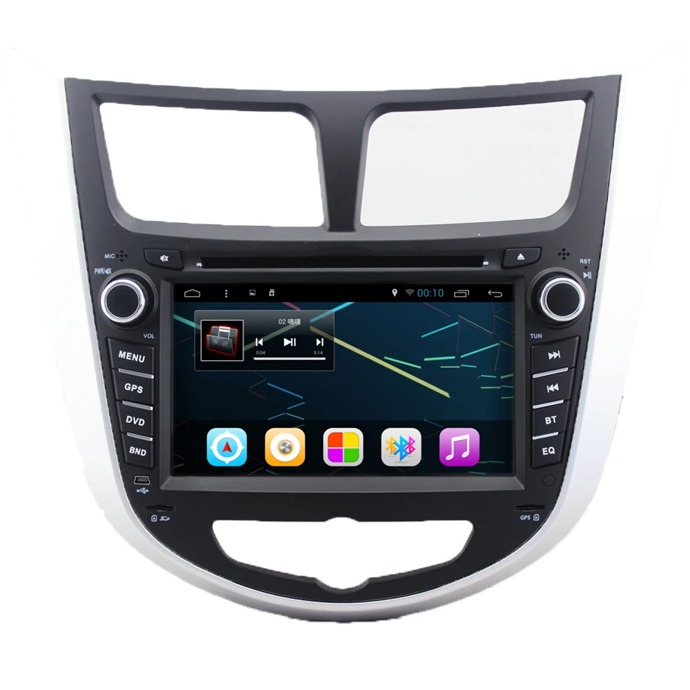  7" Quad Core 1024*600 Android 4.4 Car DVD GPS Player For  Solaris Verna Accent Car PC Headunit Car Radio Video Player Navigation 