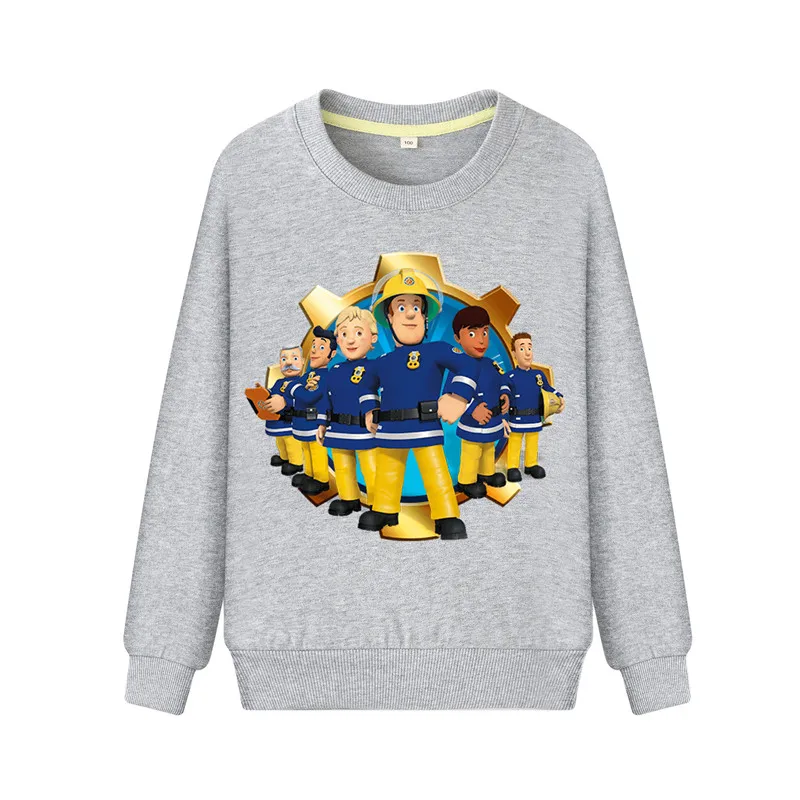 

Kids Boys Full Sleeve Sweatshirts Cartoon Fireman Sam Print Children Autumn Hoodies Clothing Girls Pullover Casual Coats ZB077