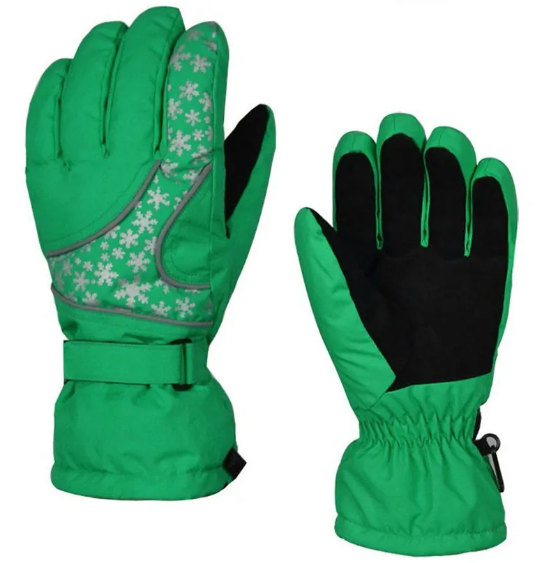 Новые женские лыжные перчатки для сноуборда, снегоходы, мотоциклетные теплые зимние перчатки, ветрозащитные унисекс, женские зимние лыжные перчатки - Цвет: Зеленый