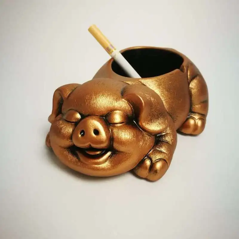 Boutique pig ashtray Creative personality wine bedroom