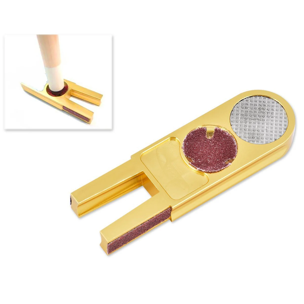 Billiard Pool Cue Tip Shaper Tool, U Shaped Multi Functional Cue Tip