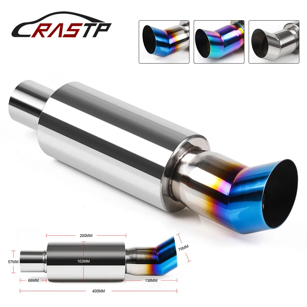 5" Tip Exhaust Backbox Stainless Steel  2.25"/57mm inlet Universal  Jap Style 