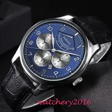 42mm Parnis Blue Dial Moon Phase Power Reserve Watch Men Luxury Brand Top Winder Watch Miyota Automatic movement men's Watch 42mm Parnis Blue Dial Moon Phase Power Reserve Watch Men Luxury Brand Top Winder Watch Miyota Automatic movement men's Watch
