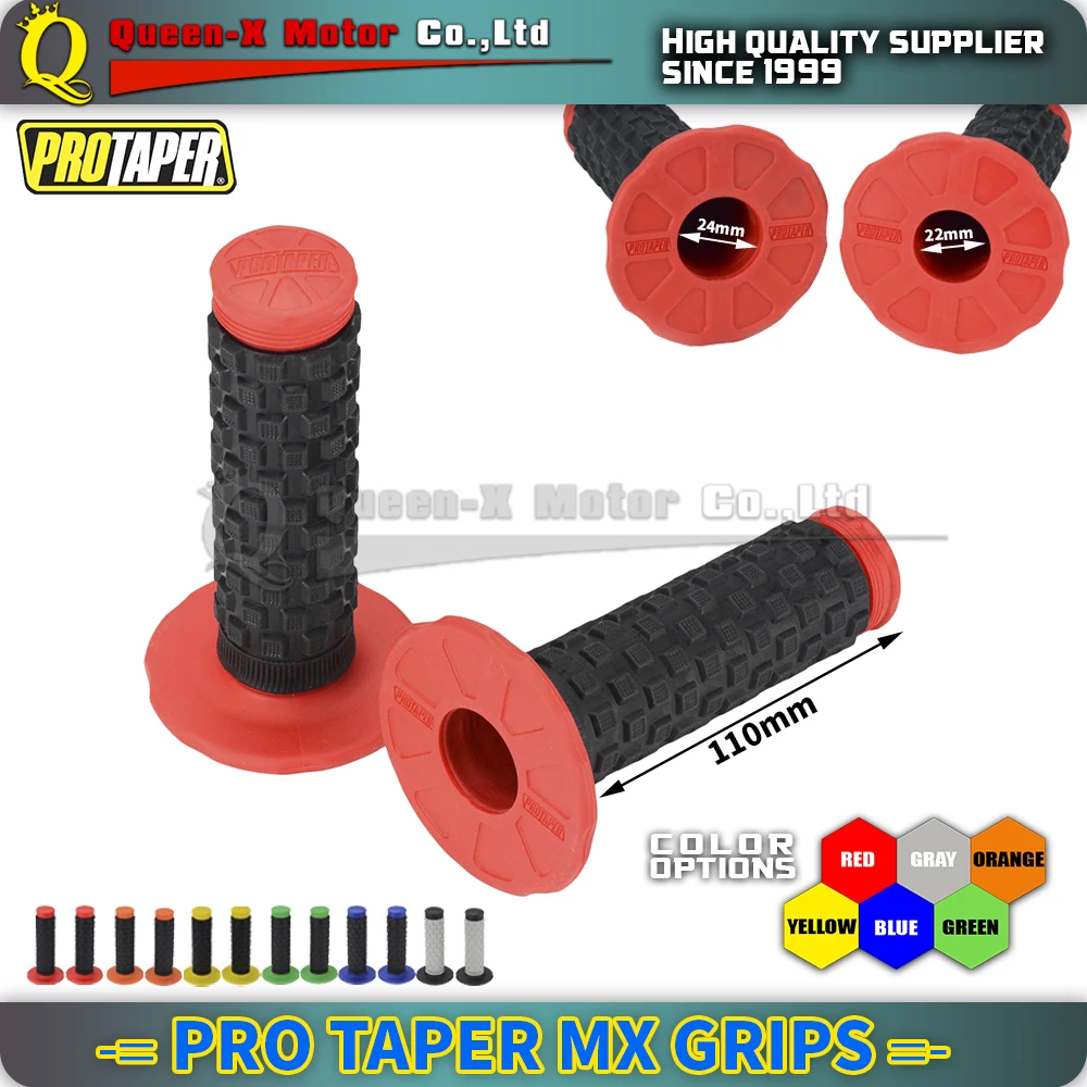 RED ProTaper Grips Rubber Gel Grip Fit MOTORCYCLE MOTOCROSS ATV Pit