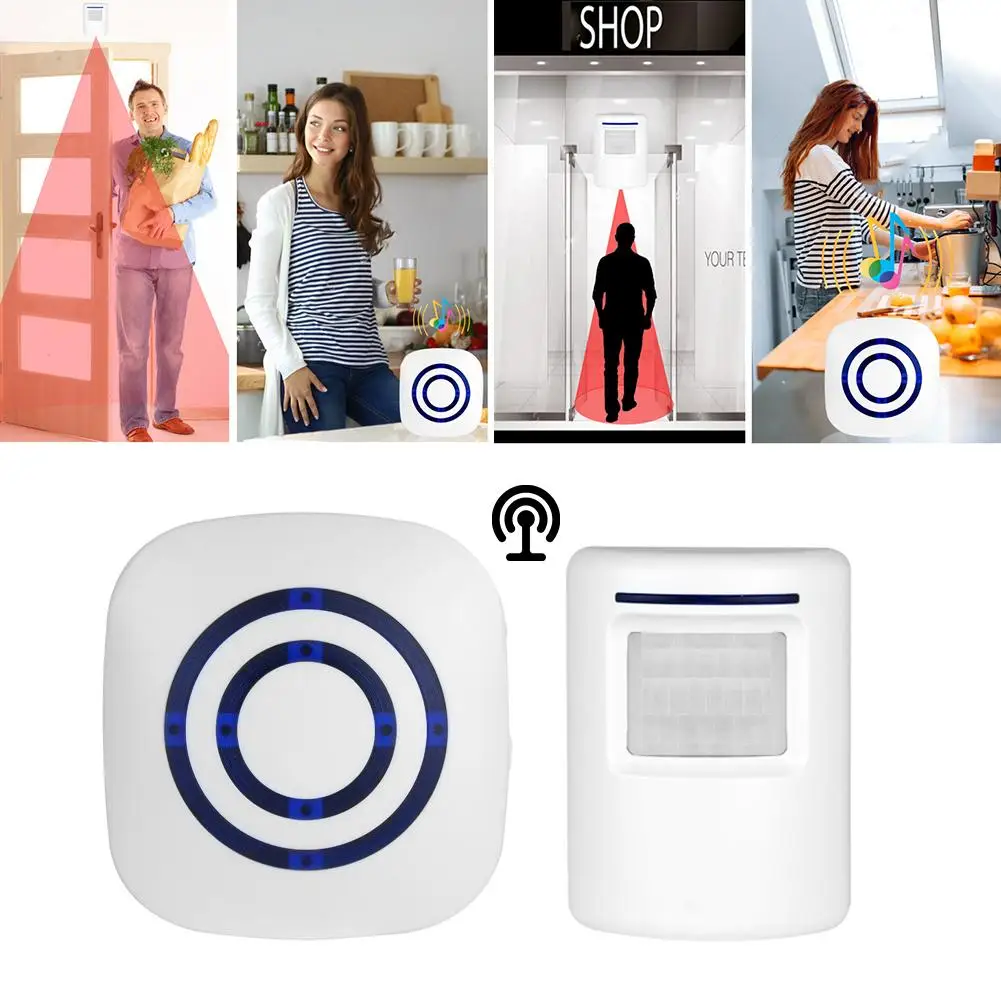 

New HOT Wireless Infrared Motion Sensor 38 Chimes 150m Remote Doorbell Security Alarm