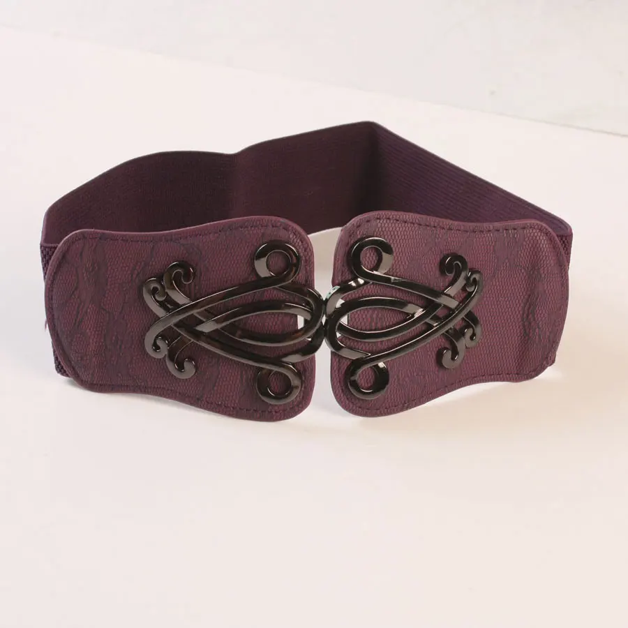 

Europe and the United States black fashion belt female mei red dress joker obi han edition elastic waist in the summer Y096
