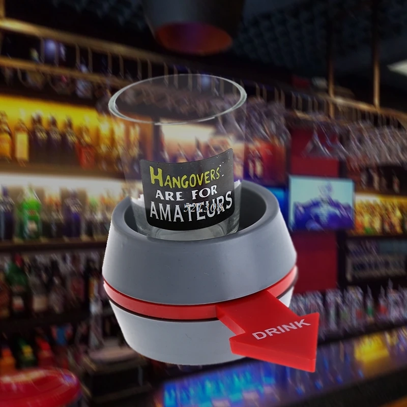 OOTDTY 2017 Spin the Shot Drinking Game Turntable Roulette Glass Spinning Fun Party Home APR05
