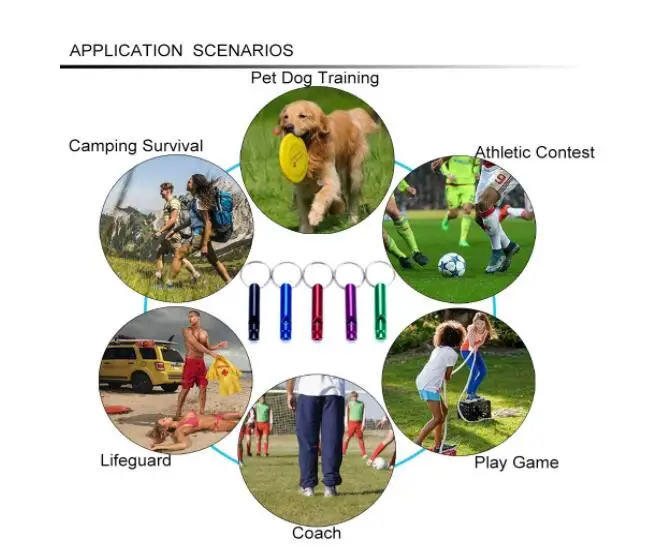 100 шт/партия Мини свисток из алюминиевого сплава брелок для наружного аварийной безопасность, Выживание Спорт Кемпинг Охота