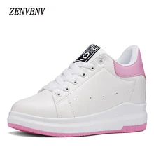 ZENVBNV2017 Autumn Lace-Up Women Casual Shoes Increased Breathable Platform Woman Within Pu Leather Sneakers Zapatos Mujer