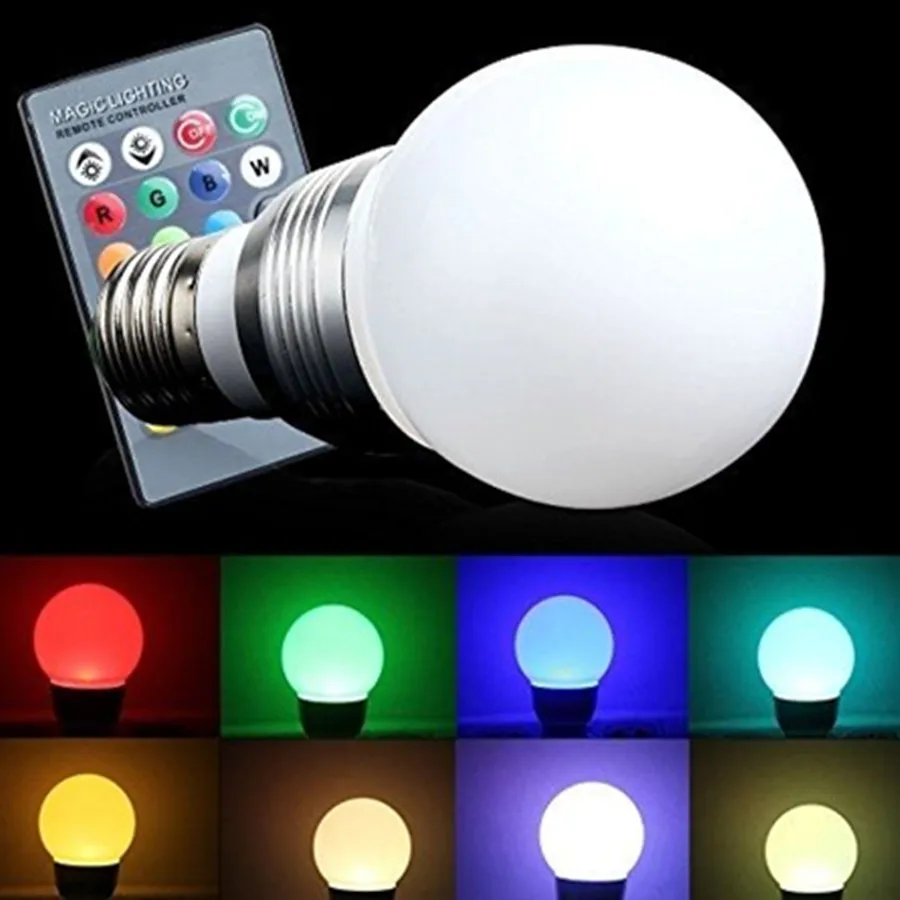1 шт. полноцветная 6 Вт RGB E14 B22 E27 Светодиодный светильник 85 265 В переменного тока 110